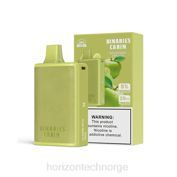 Horizon Tech Company - HorizonTech Binaries Cabin engangs 20ml JTVF56 grønn drue eple is