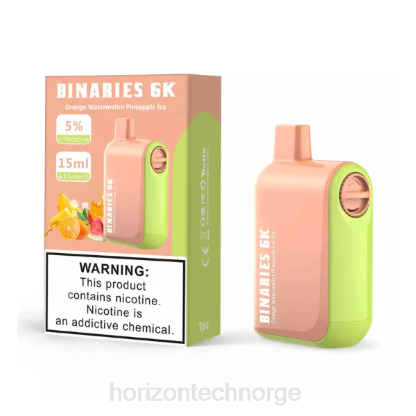 HorizonTech Vape Kit - HorizonTech Binaries Cabin engangs 15ml JTVF50 oransje vannmelon ananas is