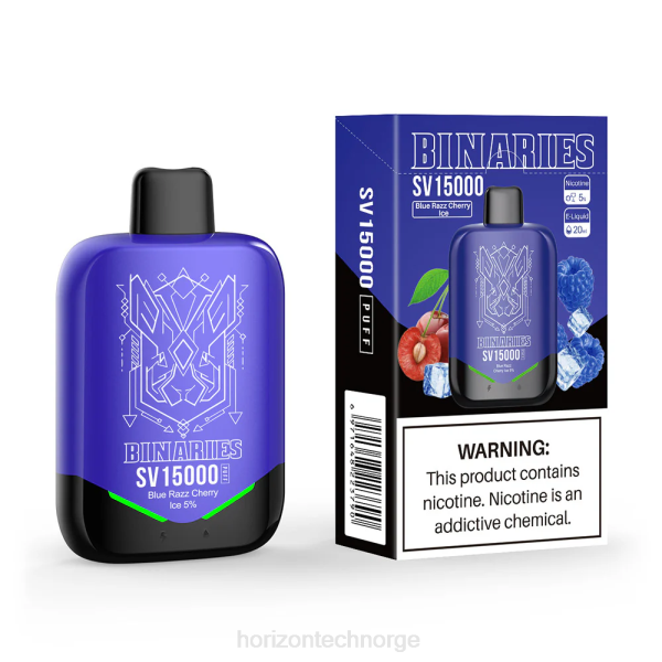 HorizonTech Vape Norge - HorizonTech Binaries Cabin engangs sv JTVF3 blå razz kirsebæris