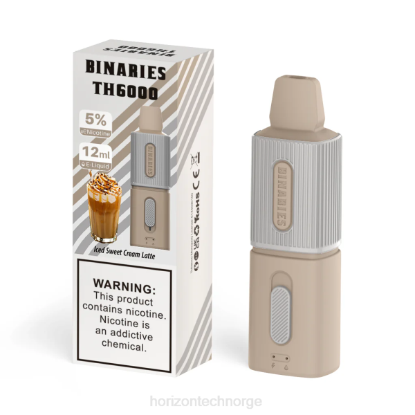 HorizonTech Disposable Vape - HorizonTech Binaries Cabin th6000 engangs 12ml JTVF124 iskrem latte