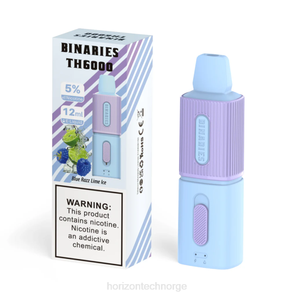 Horizon Tech Company - HorizonTech Binaries Cabin th6000 engangs 12ml JTVF106 blå razz lime is