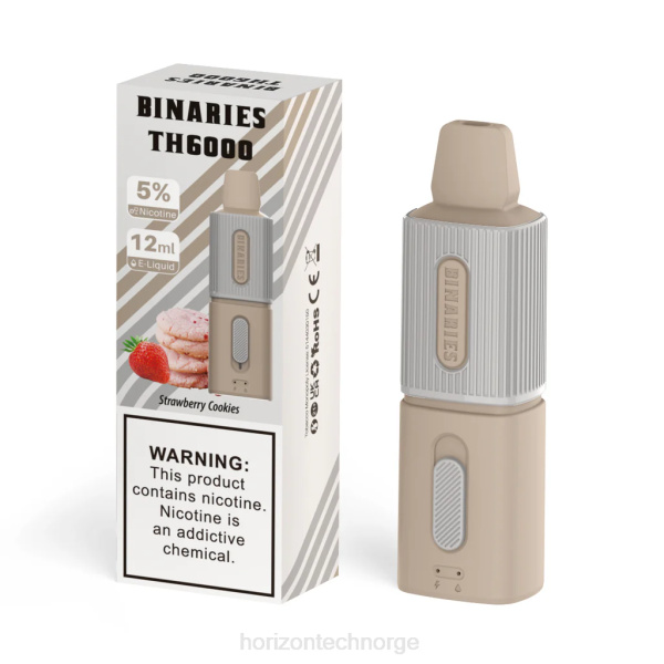 Horizon Tech Company - HorizonTech Binaries Cabin th6000 engangs 12ml JTVF116 jordbærkaker