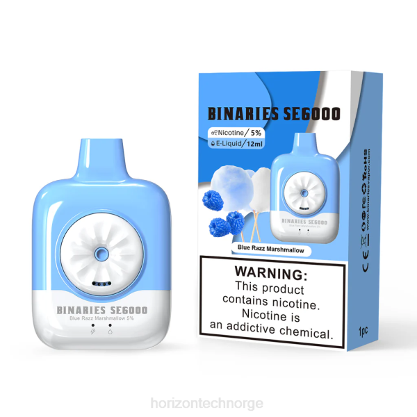 Horizon Tech Company - HorizonTech Binaries Cabin engangs se 12ml JTVF136 blå razz marshmallow